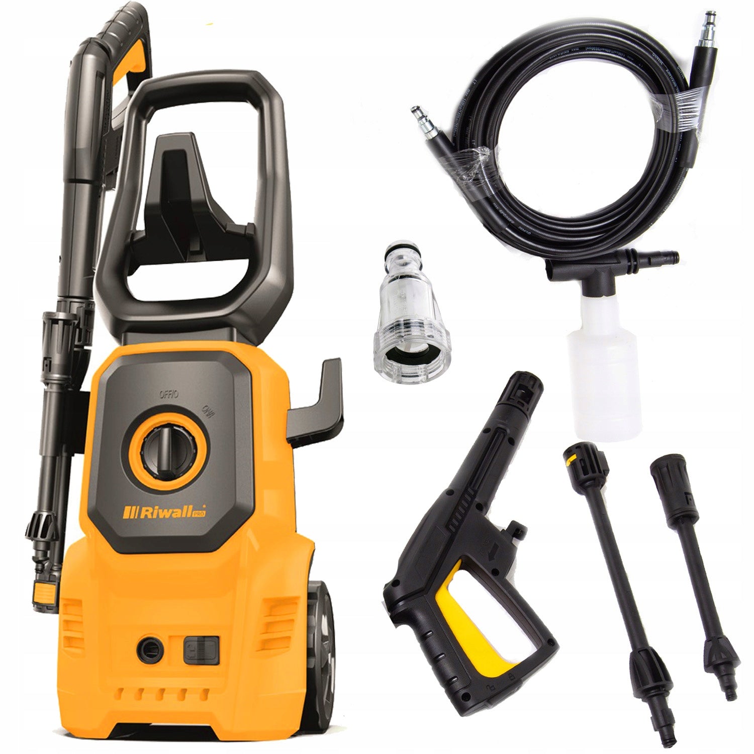 elektrická tlaková myčka 110 barů s příslušenstvím Riwall PRO REPW 110 SET Brand Riwall