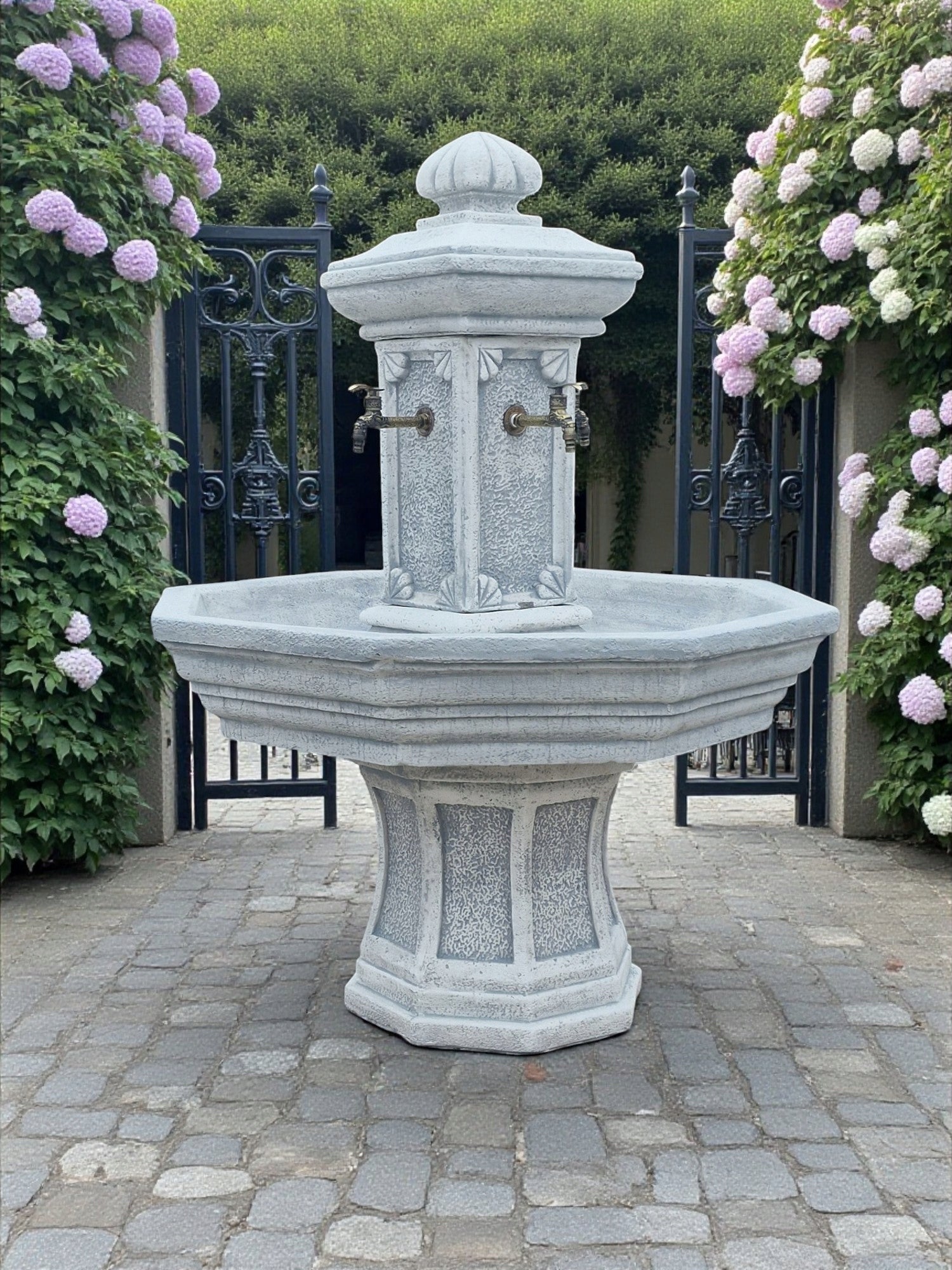 Garden fountain Adonis artificial stone 155cm White cement Figure Ag-Bet