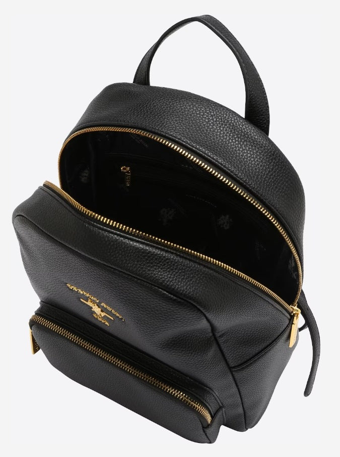 fashionable practical comfortable gold zippers Black backpack U.S. Polo Assn. Brand U.S. Polo Assn.