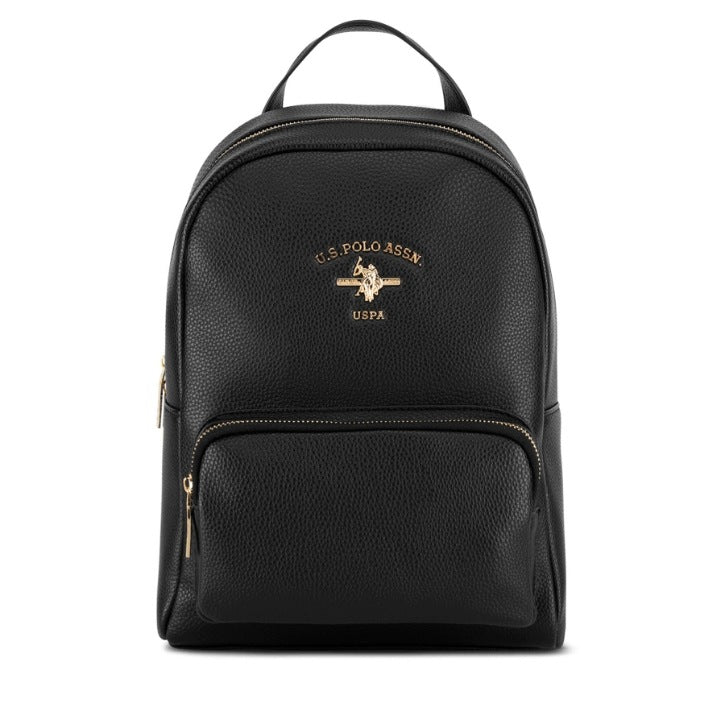 fashionable practical comfortable gold zippers Black backpack U.S. Polo Assn.