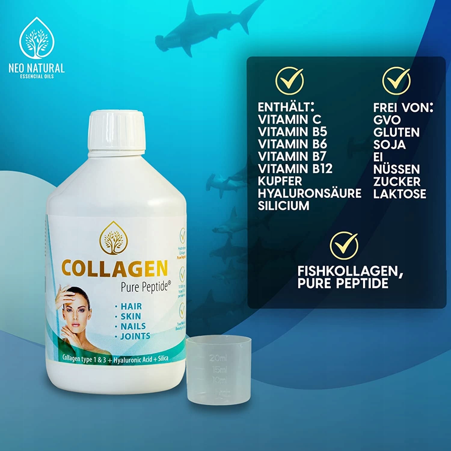 fish collagen 10000mg + hyaluronic acid + vitamin c Expiration date at least 1 year from the date of purchase