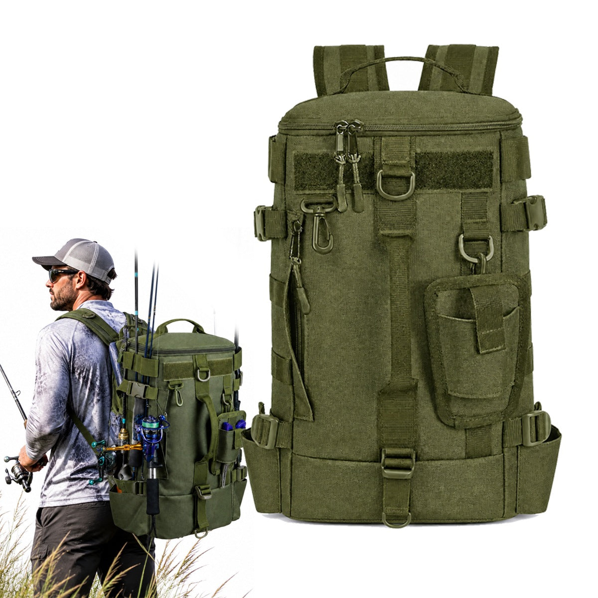 fishing backpack spinning tactical military tourist