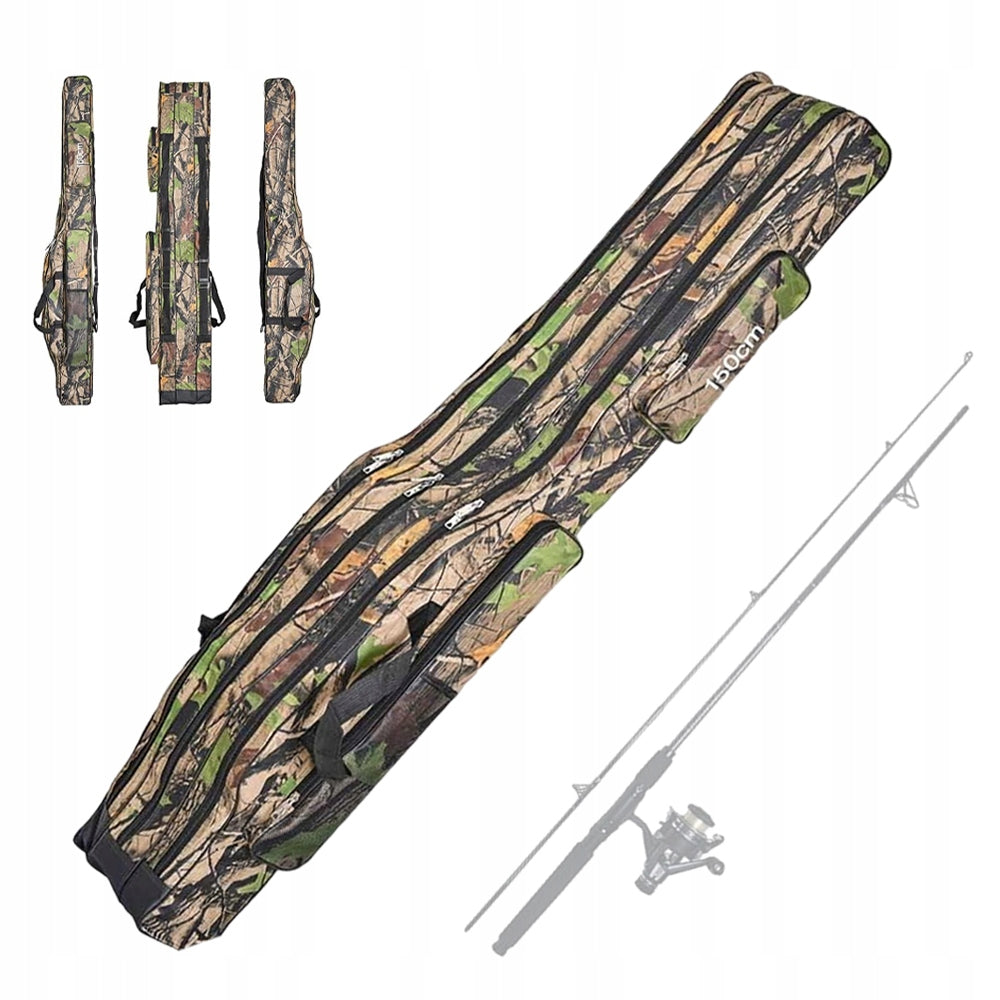 fishing cover waterproof bag rod case 3 compartment 150cm