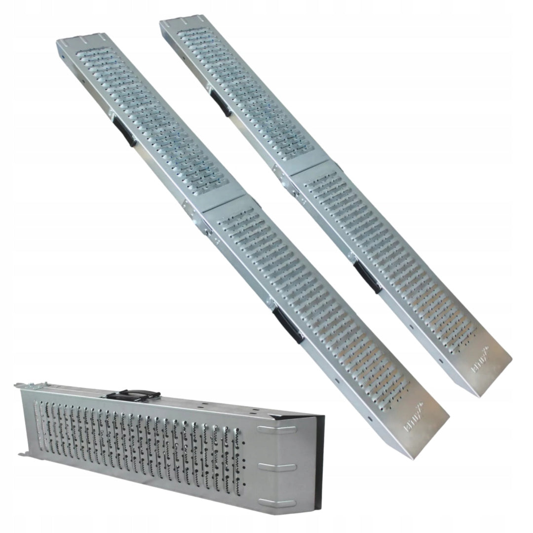 folding steel ramps 180 cm 400 kg overrun motorcycle mower quad 2 pieces