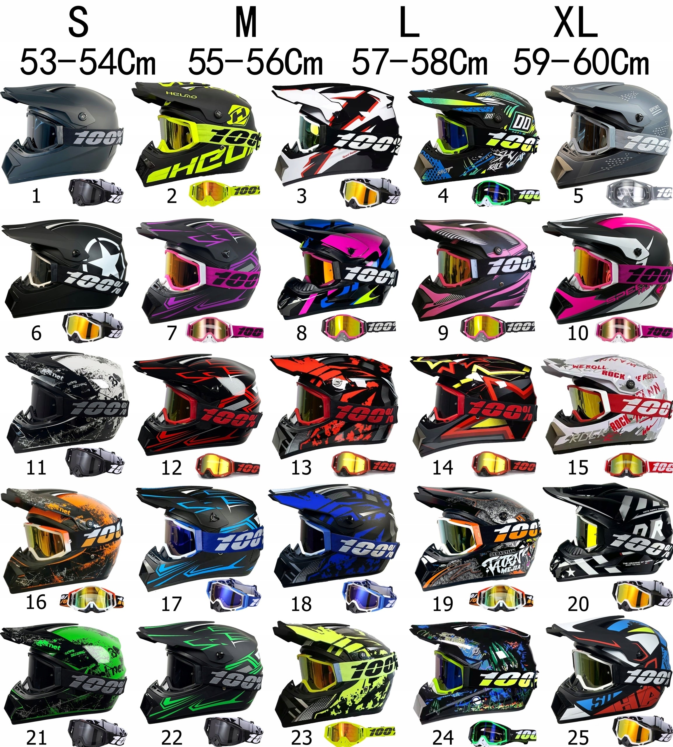 fullface helmet for Cross / Enduro / Motorcycle / Scooter / Bikes XL 59-60 cm Size XL
