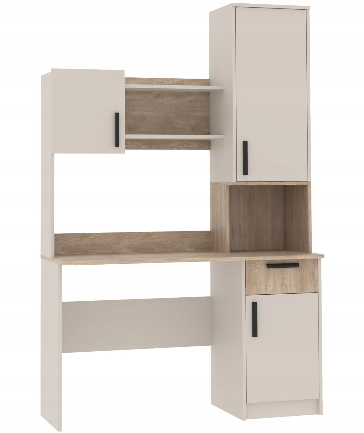 furniture desk large with cabinet top shelves bookcase modern Grant 11/12