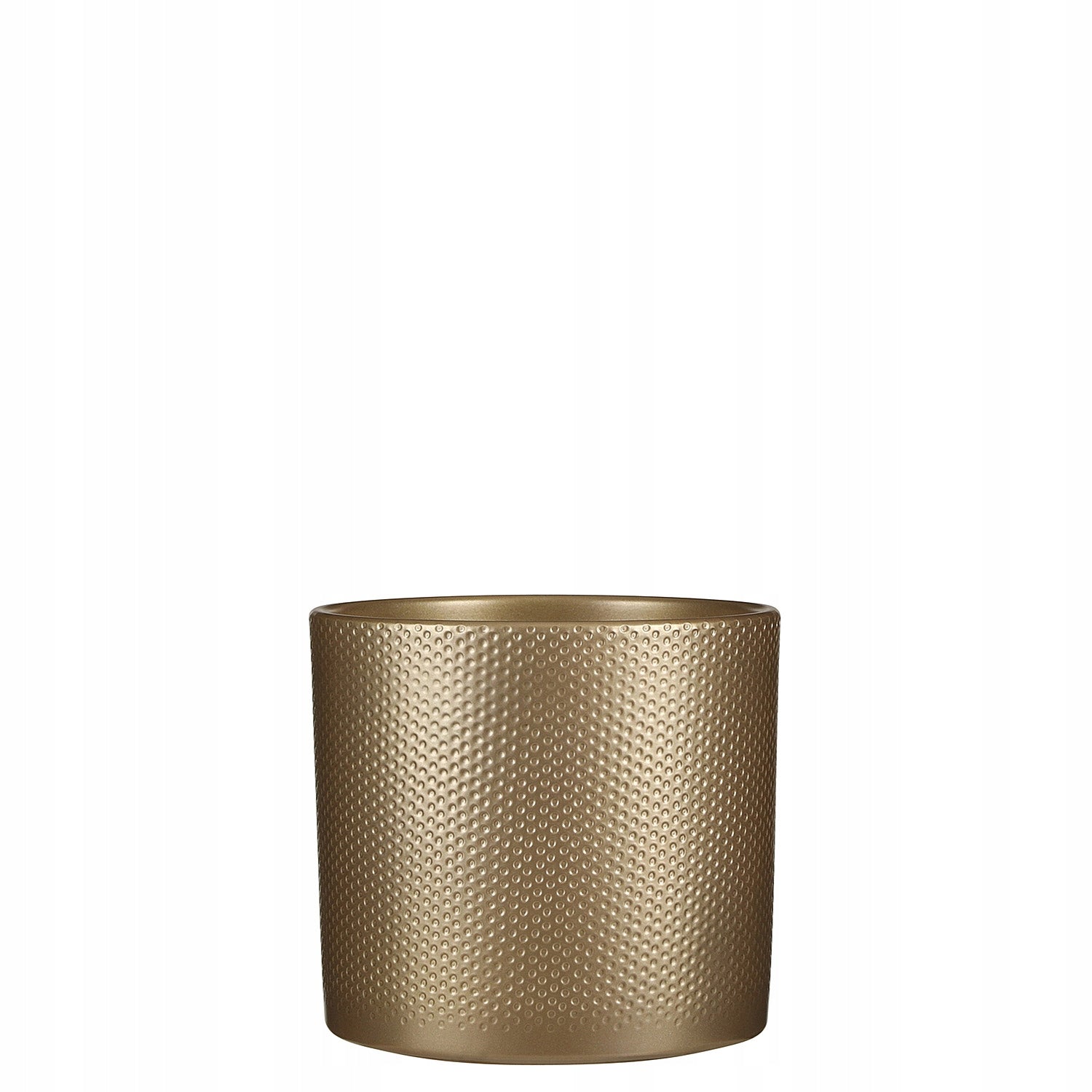 gold ceramic pot ERA 12/10 cm gold casings with polka dot texture