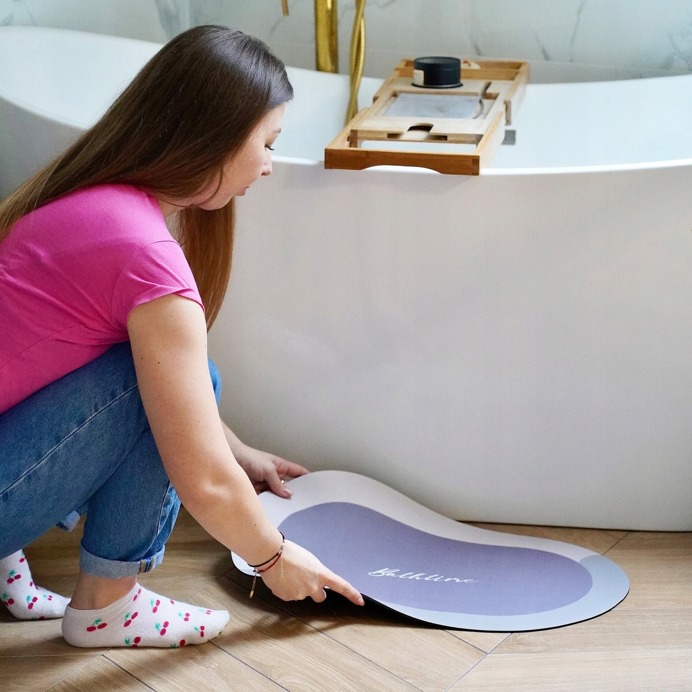 gray BATHROOM RUG oval mat BATHROOM RUG 60x40 absorbent Packaging status original
