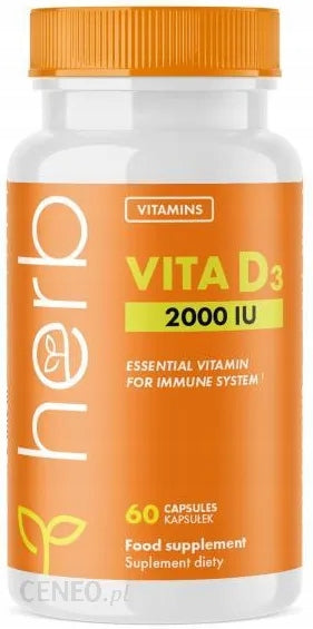 herb VITA D3 2000IU VITAMIN D3 60caps MUSCLE RESISTANCE HEART