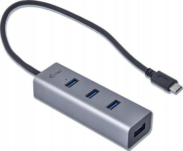 i-tec Hub USB-C 4x USB 3.0 Metal Grey Packaging status original