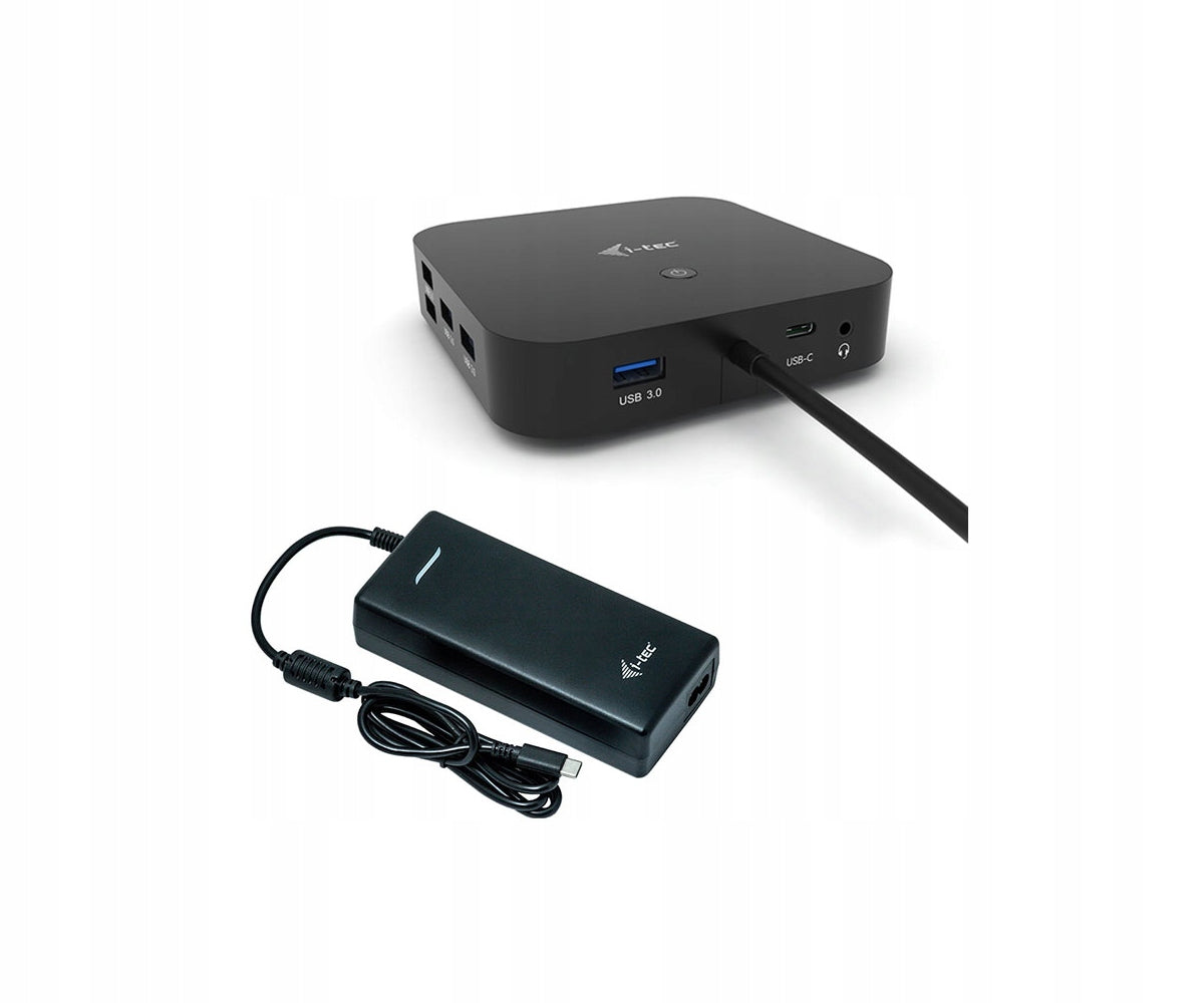 i-tec USB-C Dual Display Dock 2x Display Port PD 100W + Power Adapter