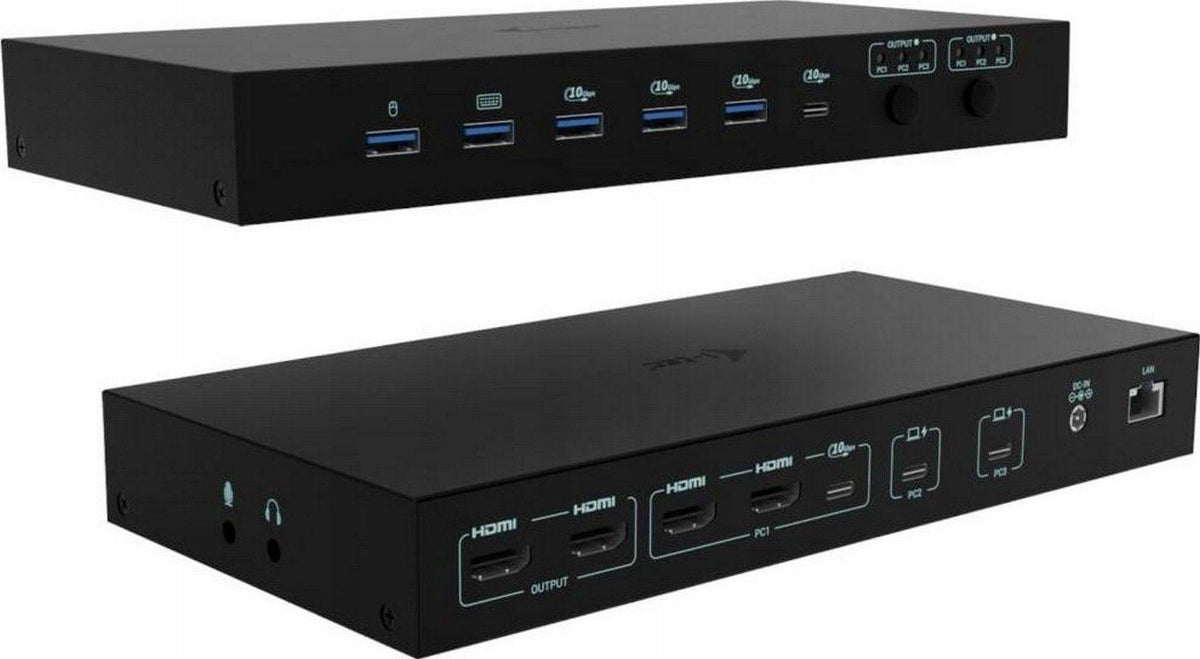 i-tec USB-C KVM Docking Station 3 Hosts Dual HDMI 4K PD 92W Packaging status original