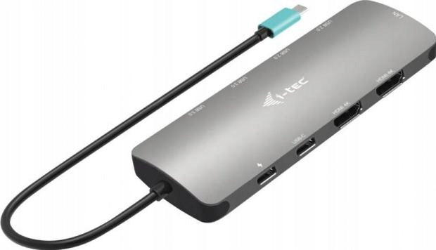 i-tec USB-C Metal Nano Hub 2x HDMI 100W Power Delivery RJ-45