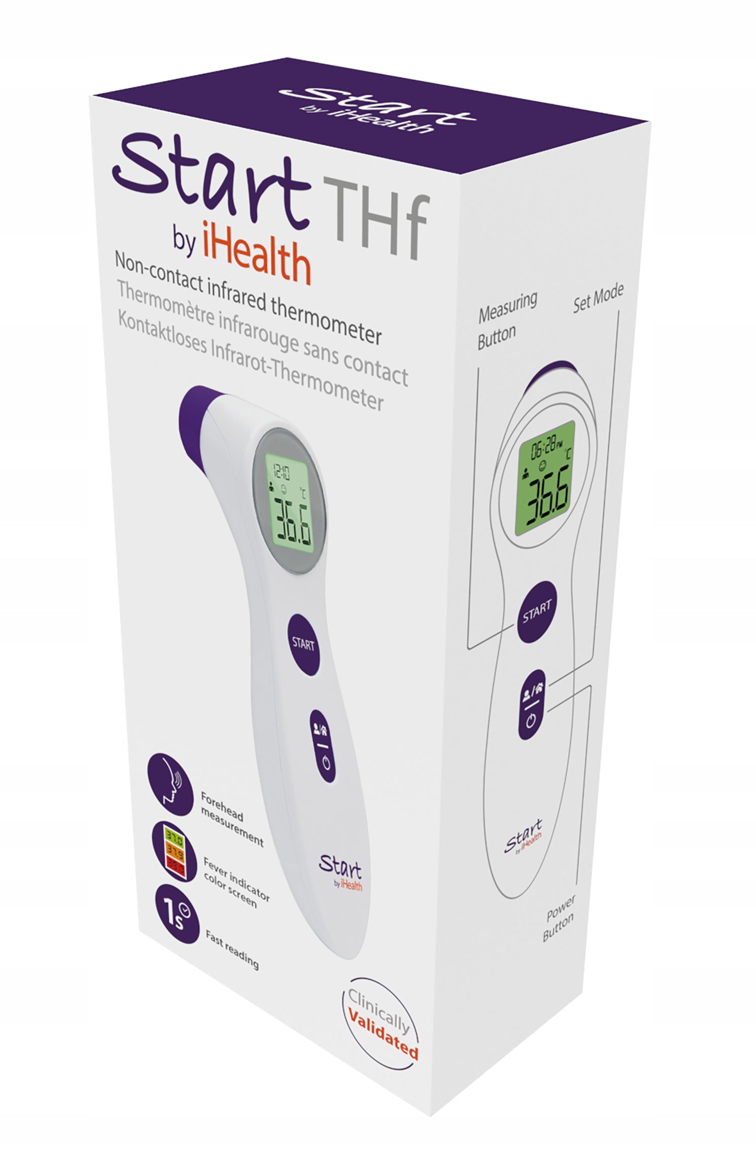 iHEALTH START THf 3in1 Infrared Non-Contact Thermometer Batteries included yes