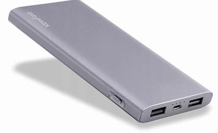 „iMYMAX Power Bank X10 Slim“ 10.000 mAh silberfarben 