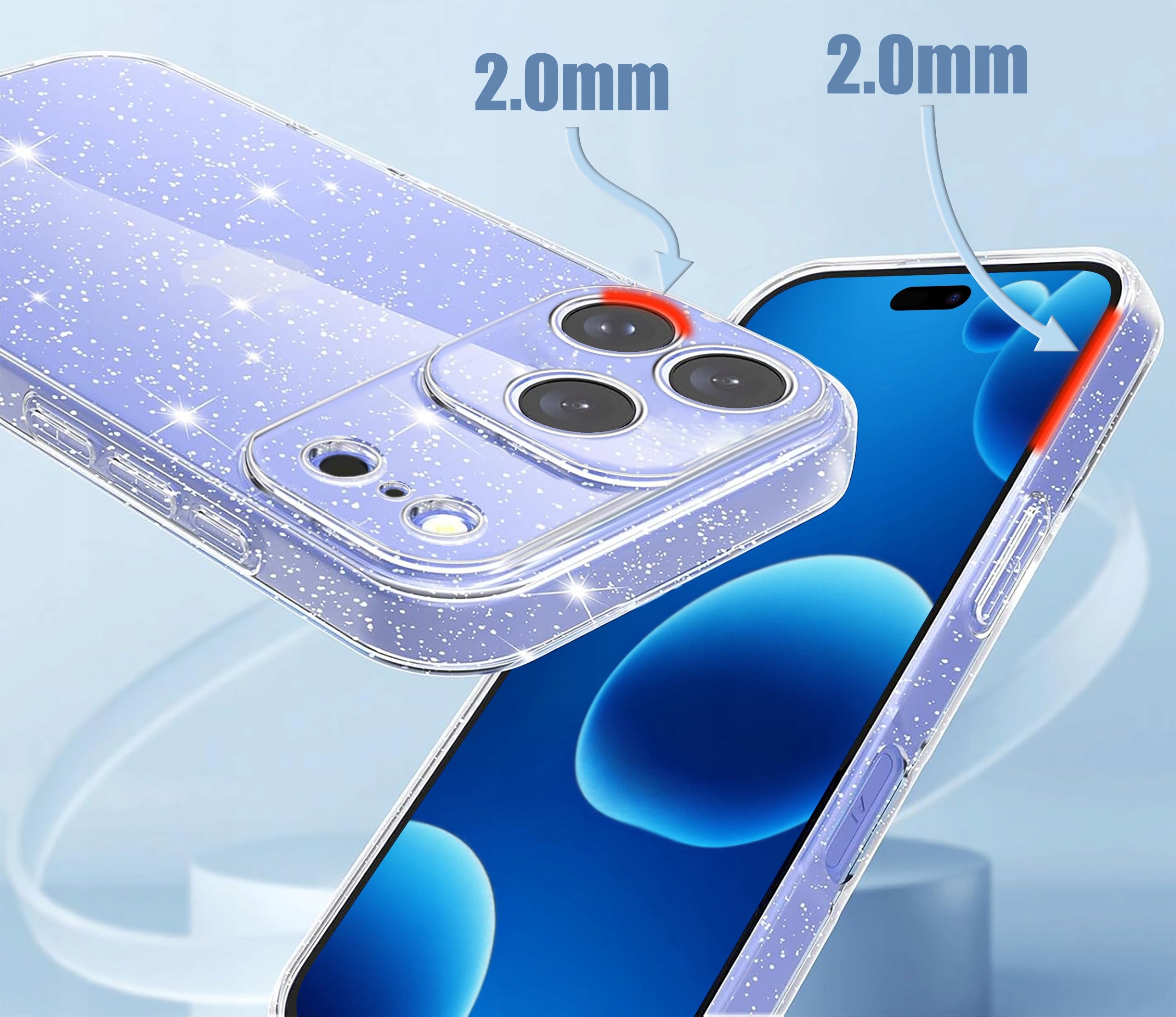iPhone 17 Pro Case CLEAR GLITTER GLOSSY SHIMMERING + 9H GLASS EAN (GTIN) 5908456664553
