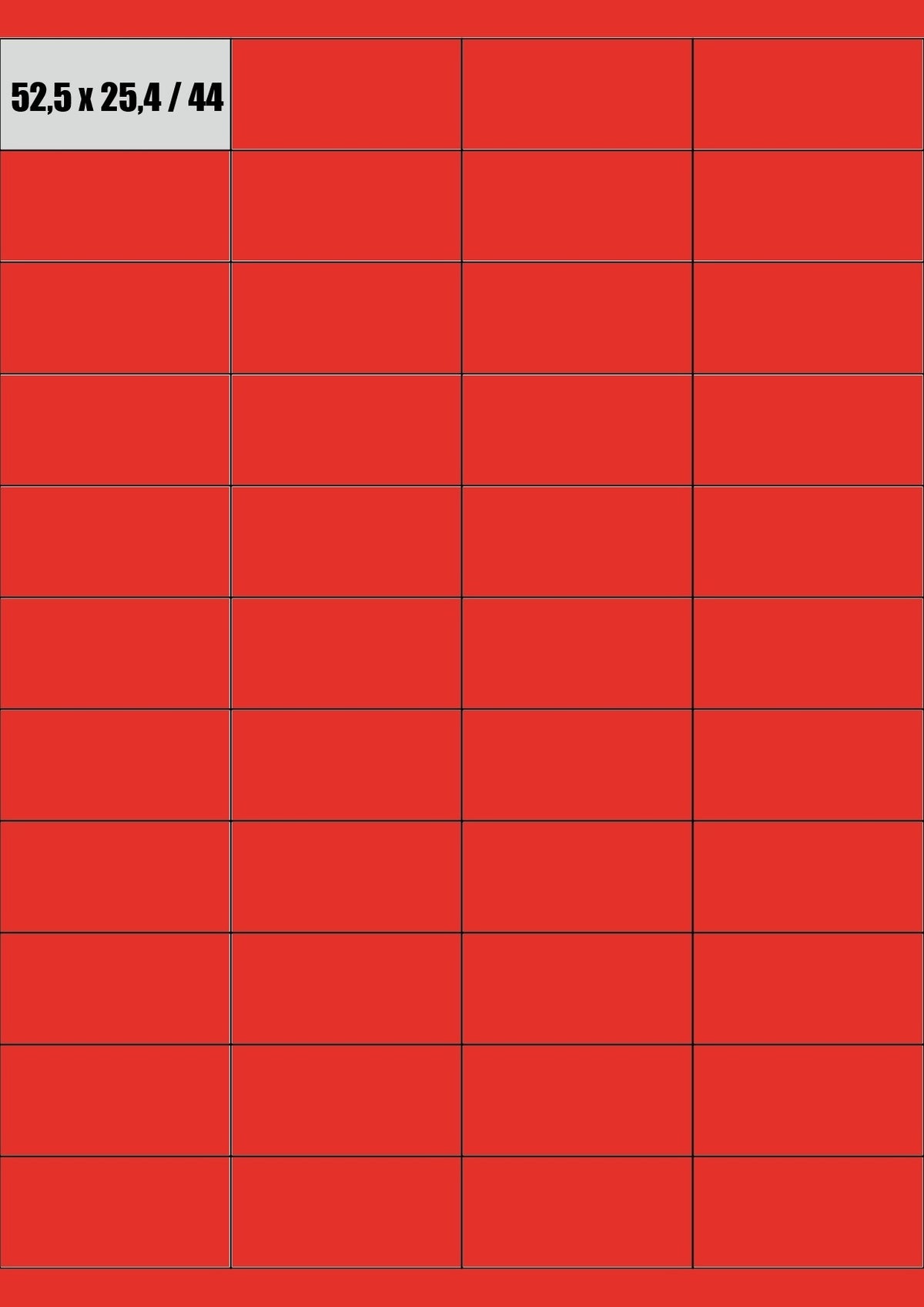 icpc Self Adhesive Labels 52x25 RED