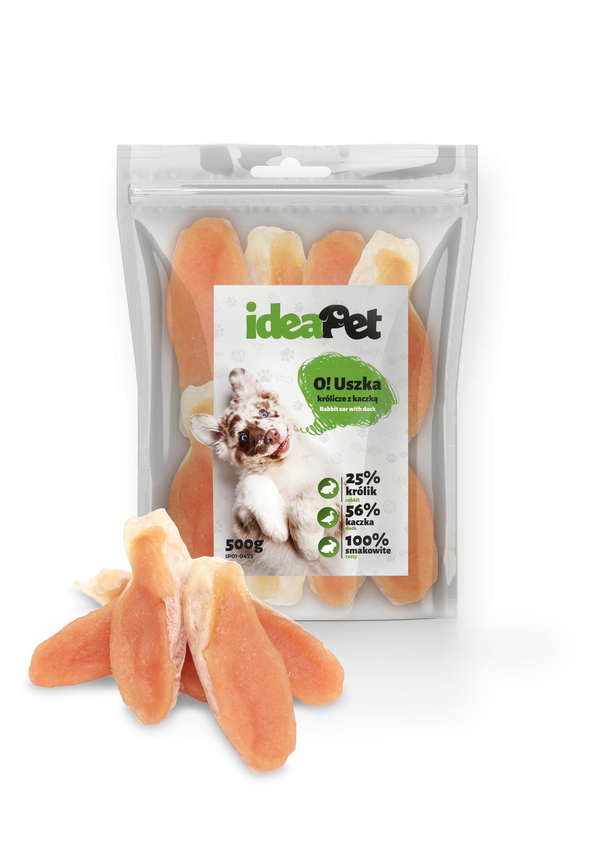 ideaPet Rabbit ears with duck 500g
