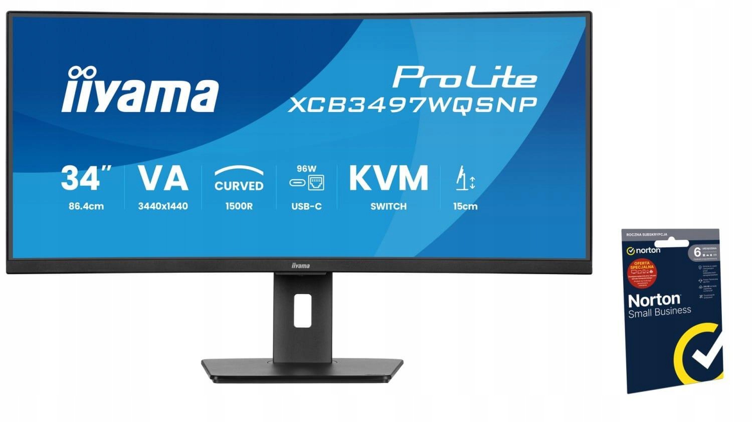 iiyama ProLite XCB3497WQSNP-B1 - 120Hz UWQHD 34'' VA 0.4ms + Norton