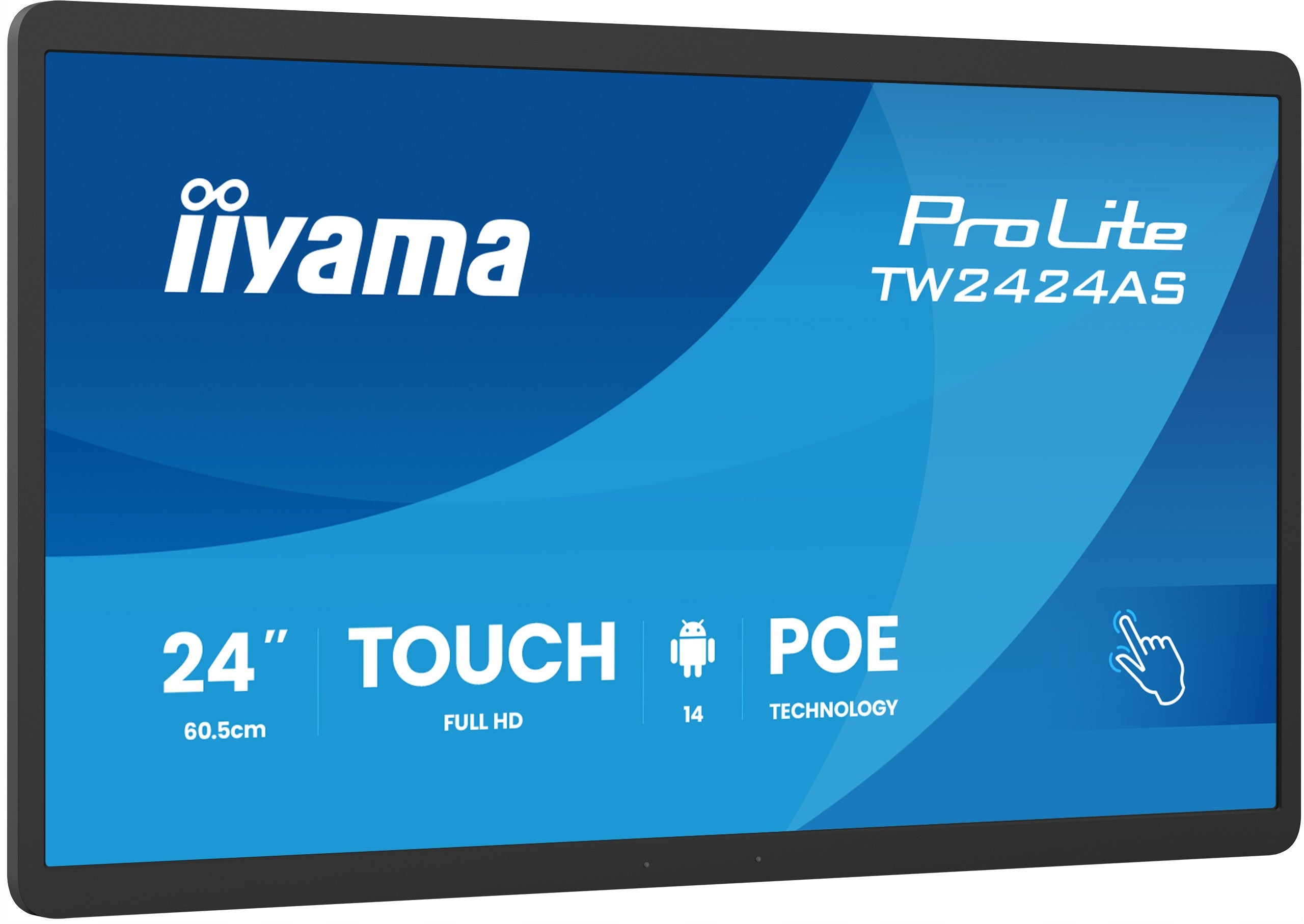 iiyama TW2424AS-B3P 24 FHD Interactive Monitor, Touch PCAP In-cell, Manufacturer code TW2424AS-B3P