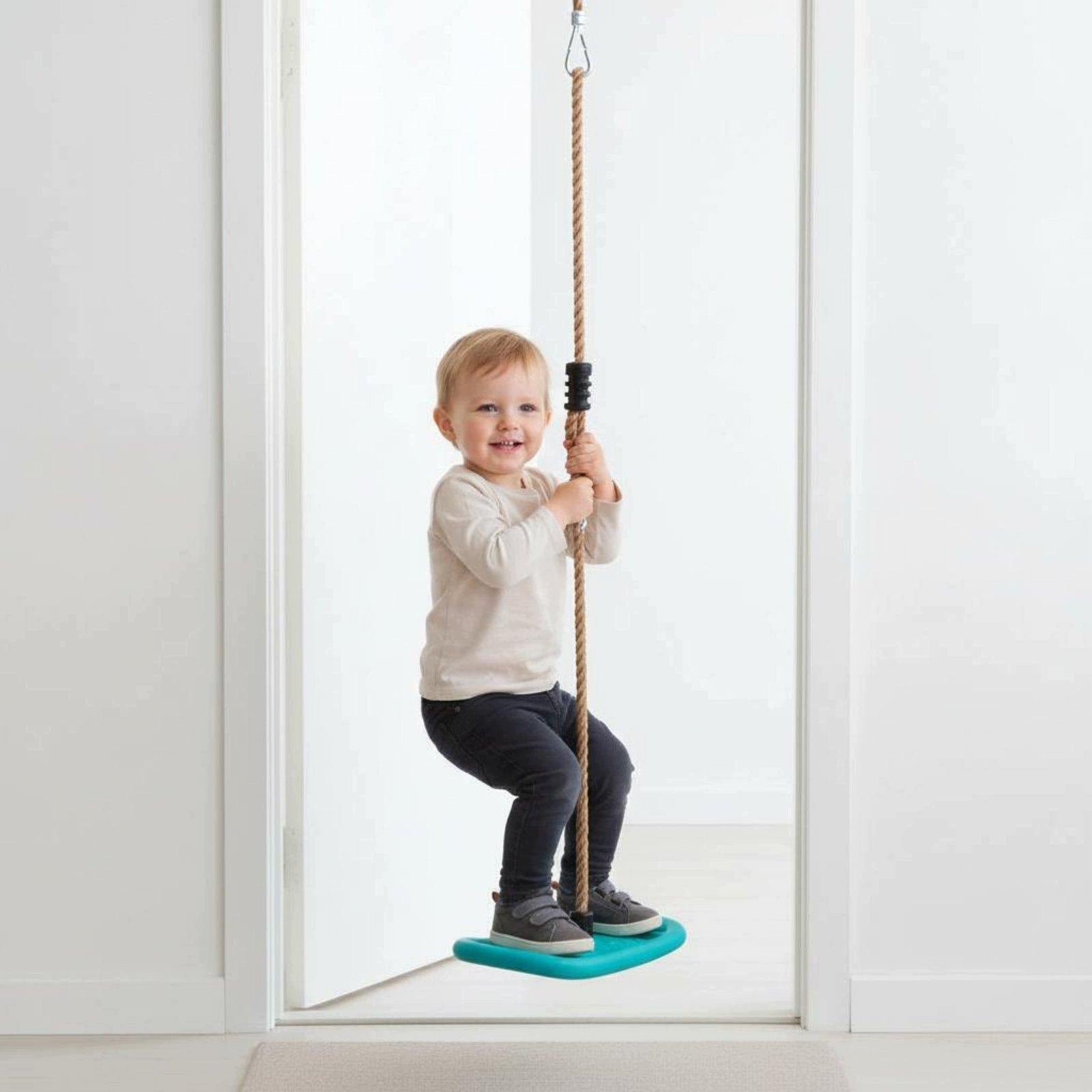 in Toddler Swing Space Saving Indoor Outdoor Baby Swing for Toddlers, Cyan Packaging status original