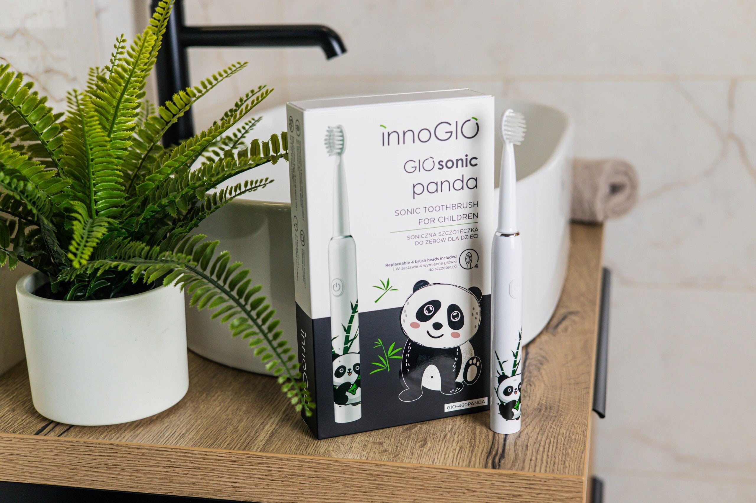 innoGIO GIOSonic Panda electric sonic toothbrush for children 3-12 y 1 Kind toothbrush