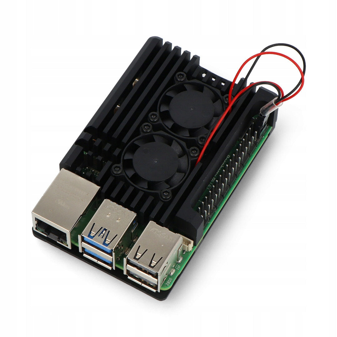 justPi housing for Raspberry Pi 5 with two fans - aluminium