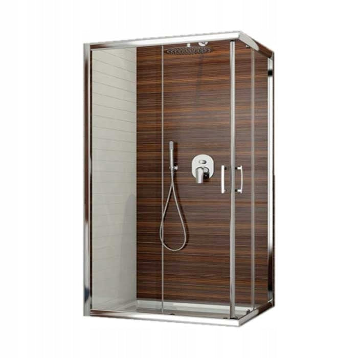Eckduschkabine Sanplast TX KN/TX5b 80x120s, Profil silber glänzend, transparentes Glas W0 