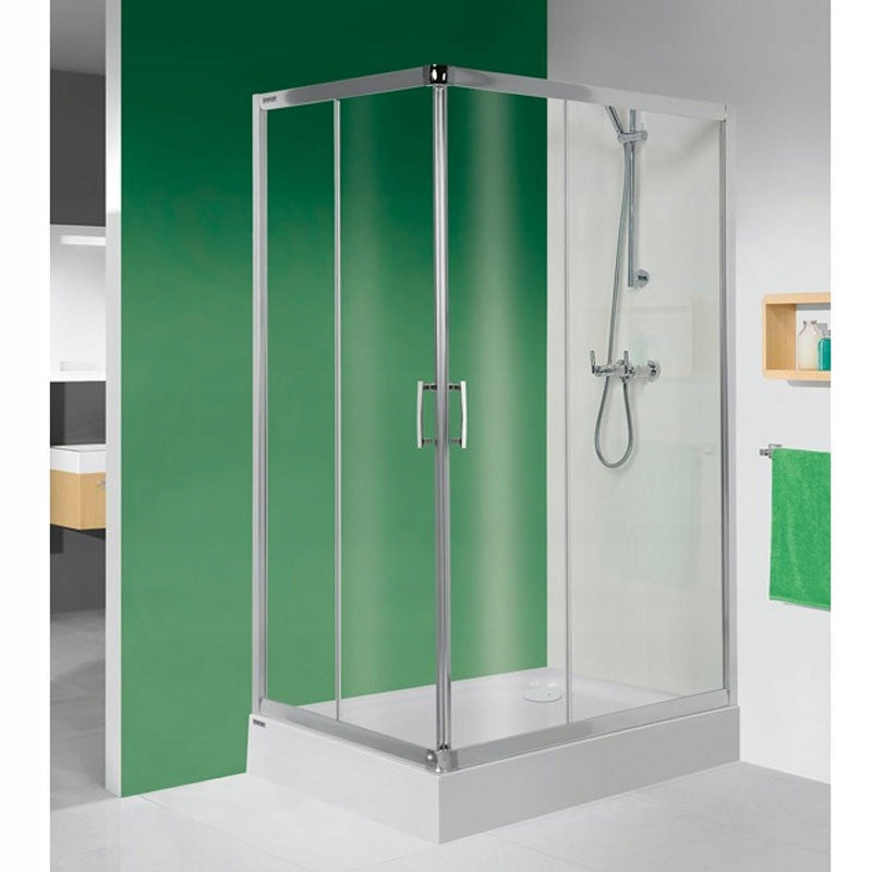 Eckduschkabine Sanplast TX KN/TX5b 90x120s, Profil silber glänzend, transparentes Glas W0 