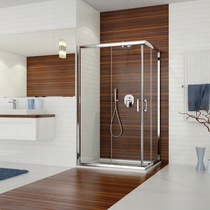 Eckduschkabine Sanplast TX KN/TX5b 90x120s, Profil silber glänzend, transparentes Glas W0 
