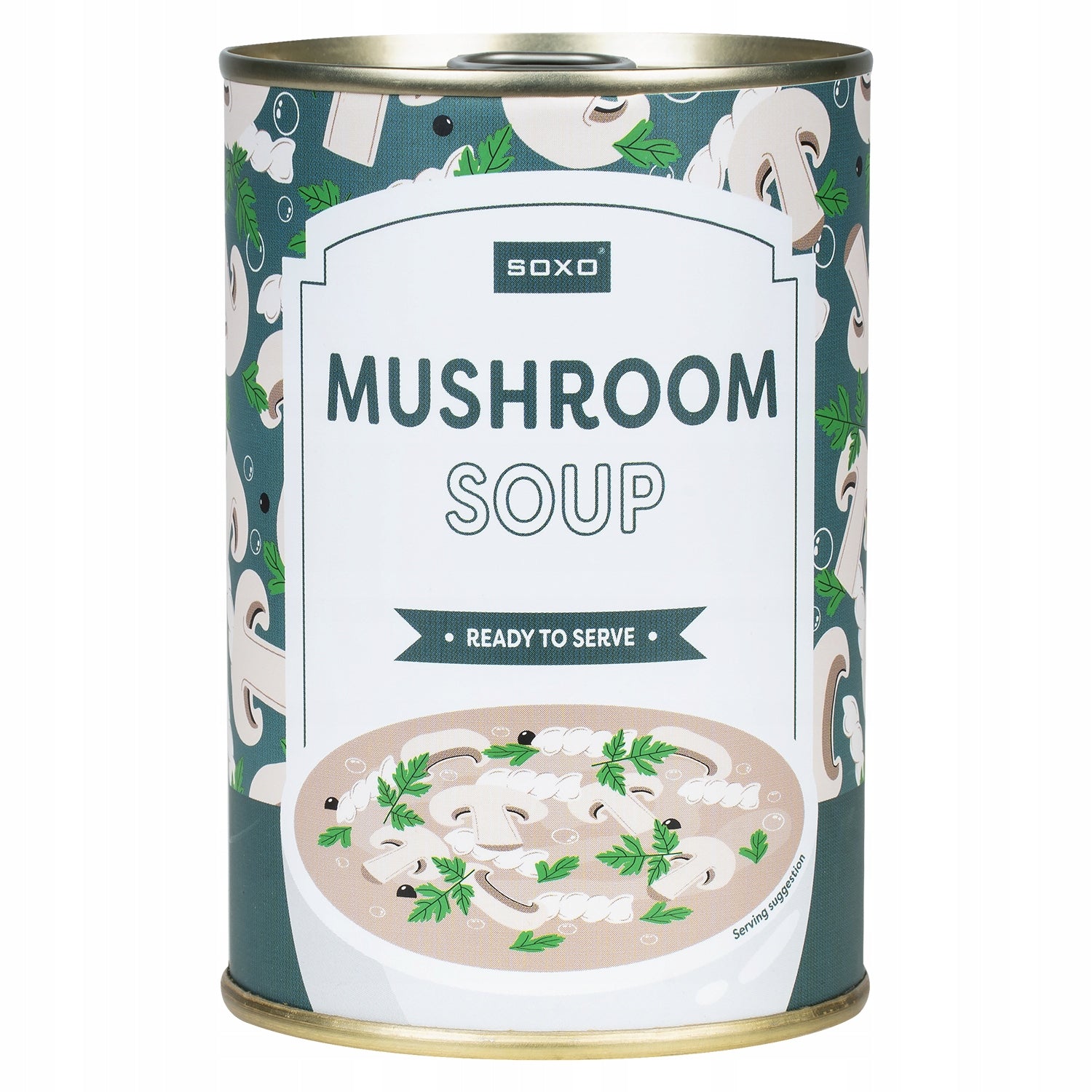 Herrensocken in einer Dose Sox-Pilzsuppe aus der Dose 