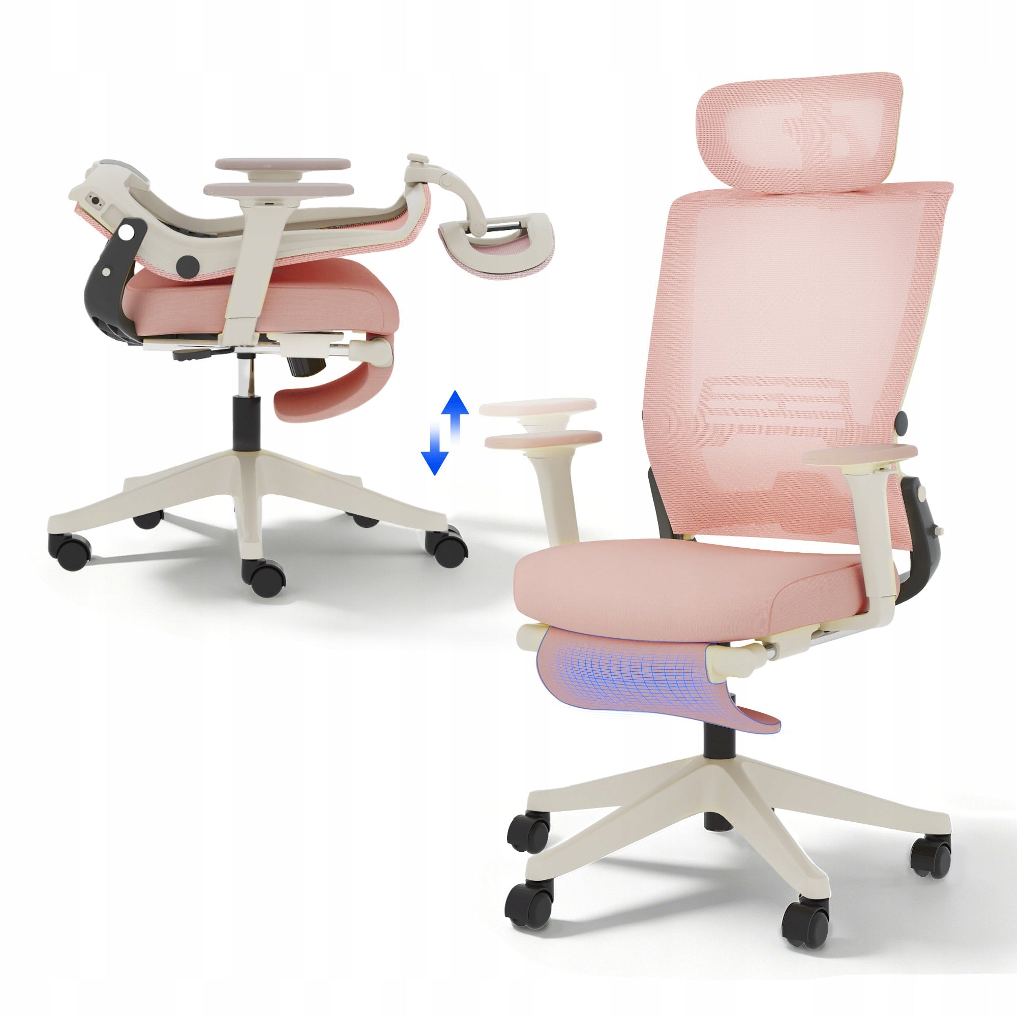 krzeslo biurowe ergonomiczne FLEXISPOT Foldex składane podnóżek siatka TÜV