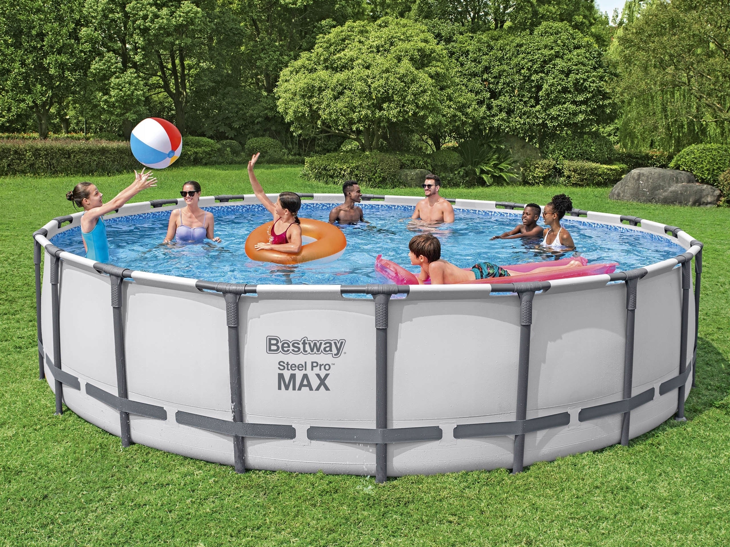 large GARDEN POOL round Bestway 610/132 cm 20FT set ladder pump Volume 33240 l