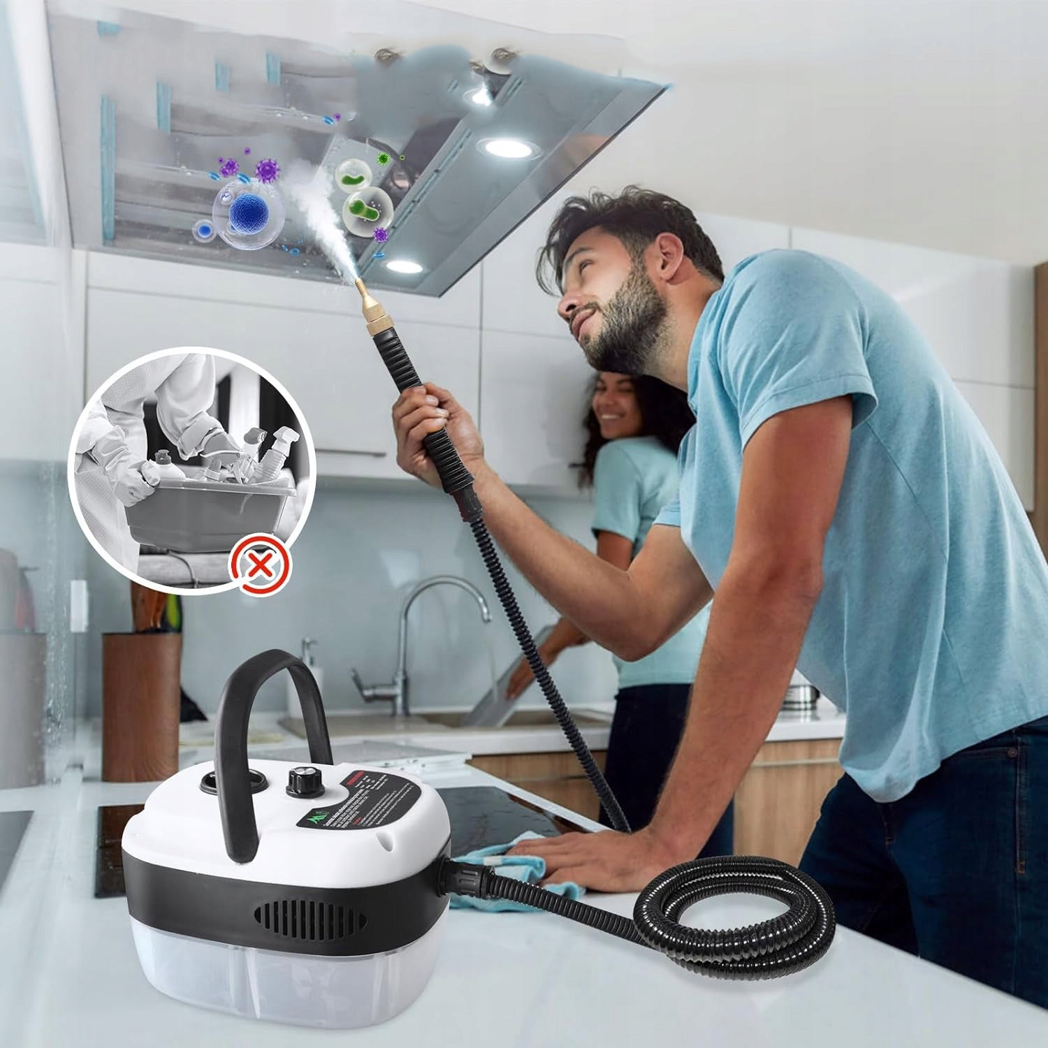 manual steam pressure washer 2500w for bathroom kitchen floors, walls 1l Model 887484917181