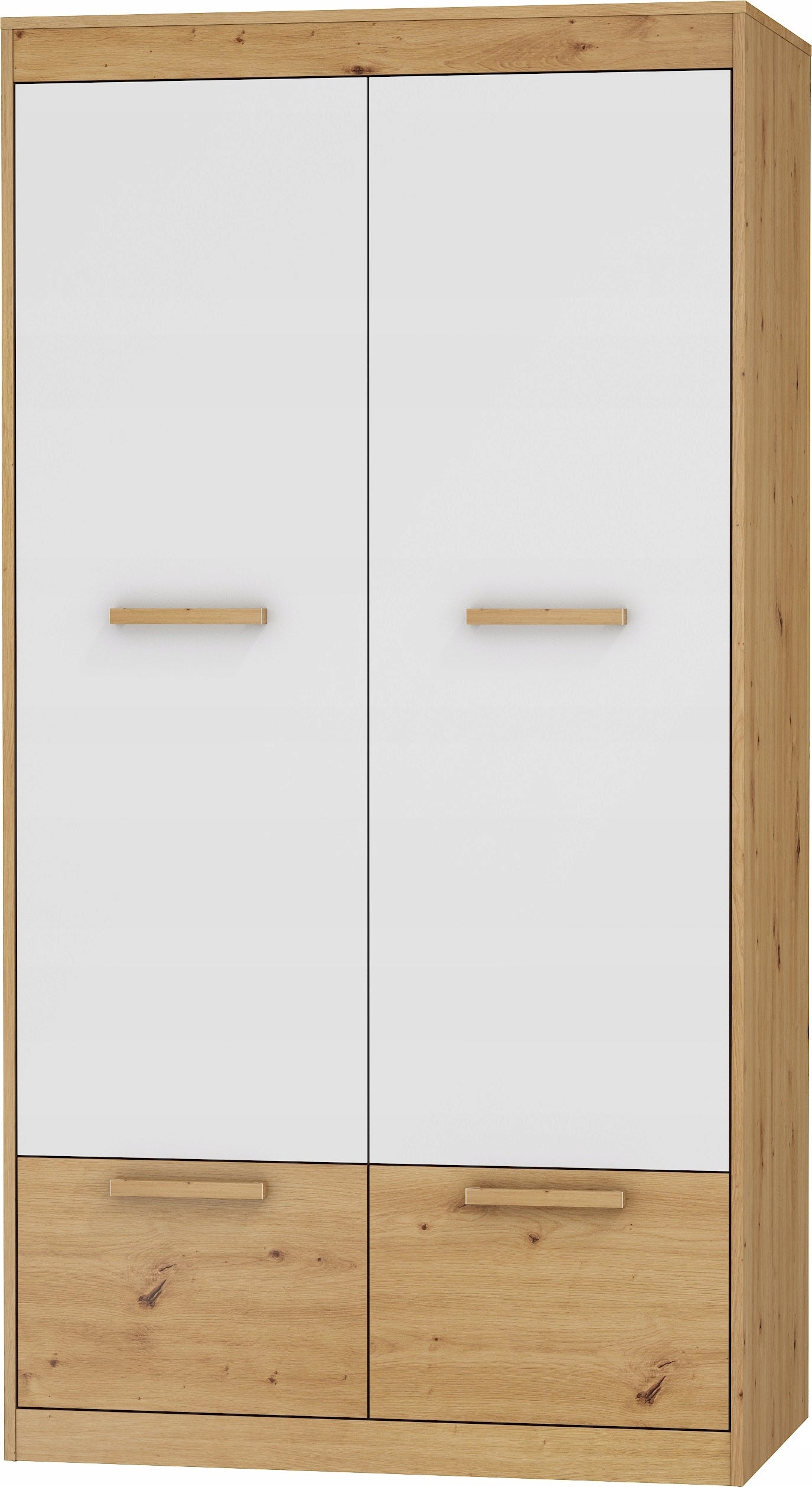Schrank Meblocross Maximus 4D, Eiche/Weiß 