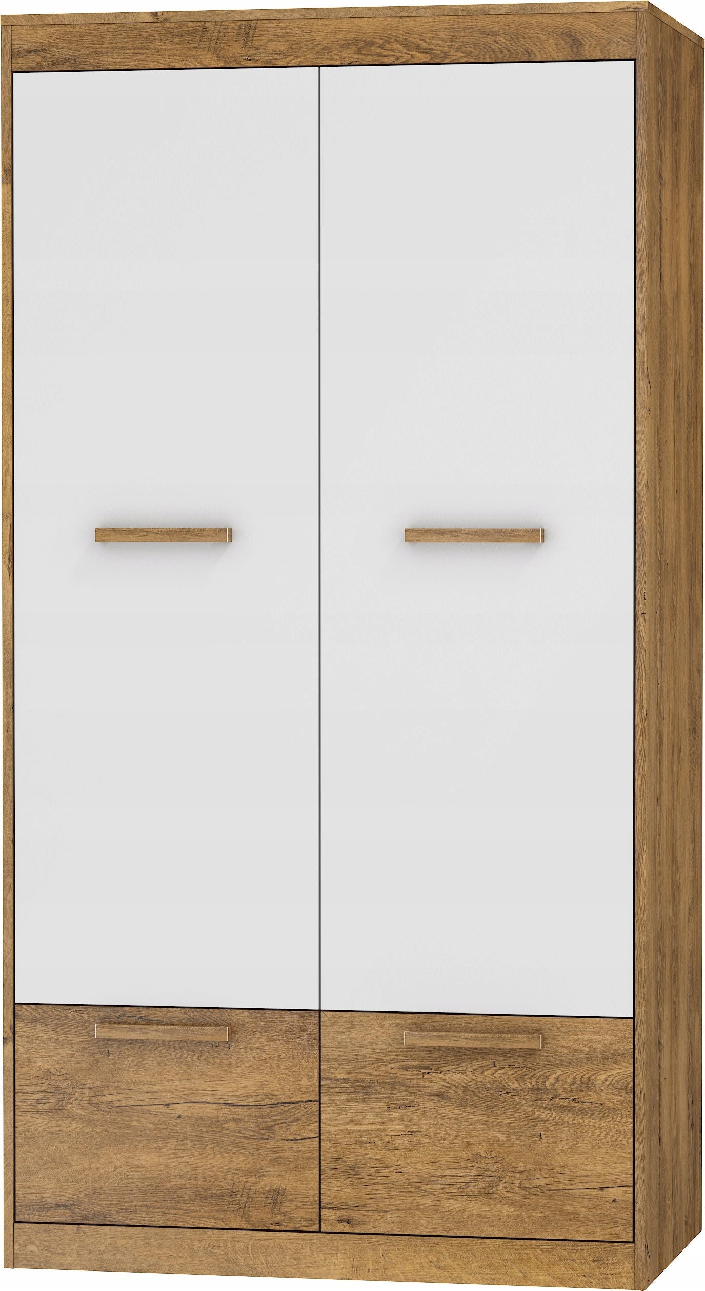 Kleiderschrank Meblocross Maximus 4D, dunkle Eiche/weiß 