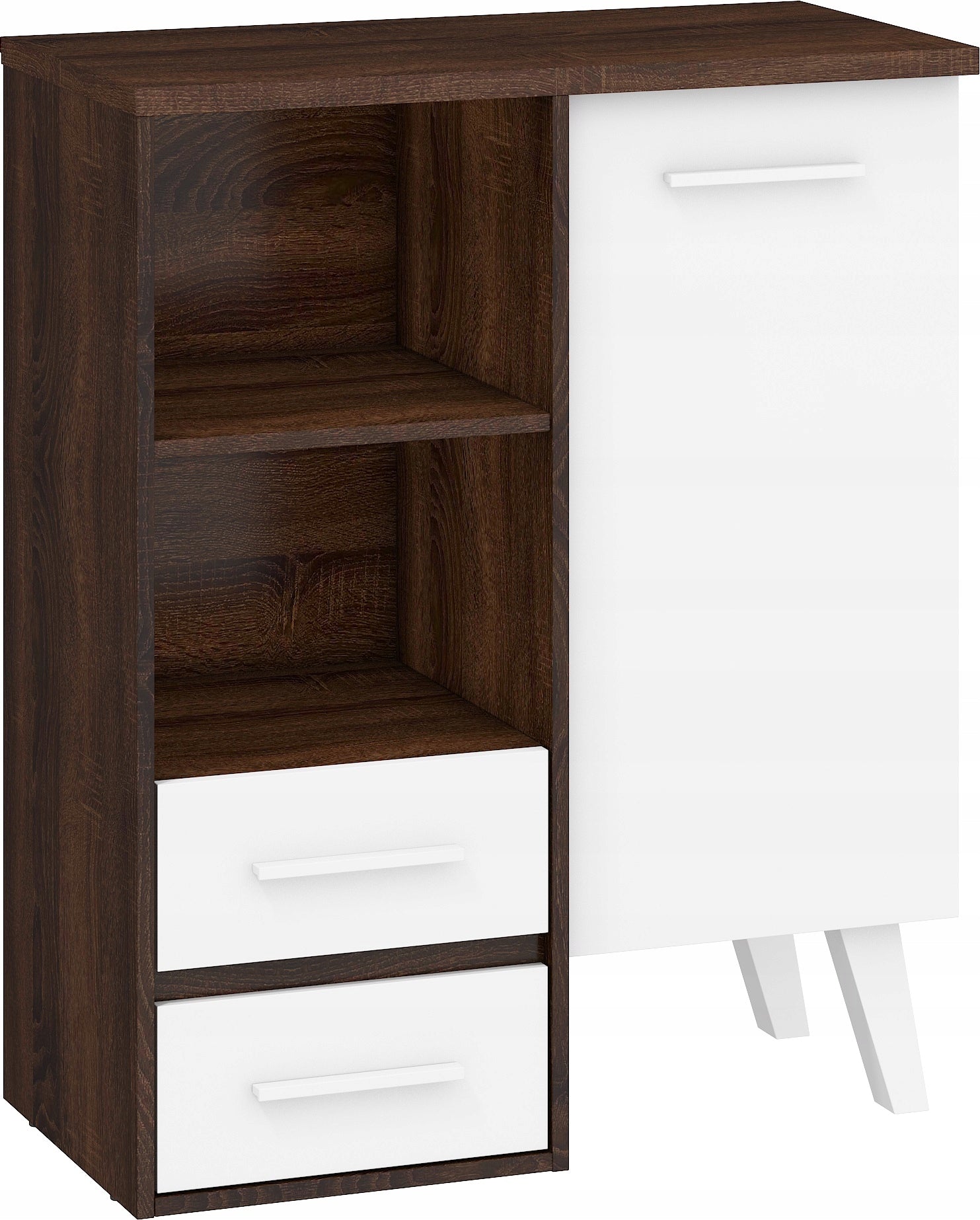 Schrank Nordis 10-1D2S, schwarz/weiß 