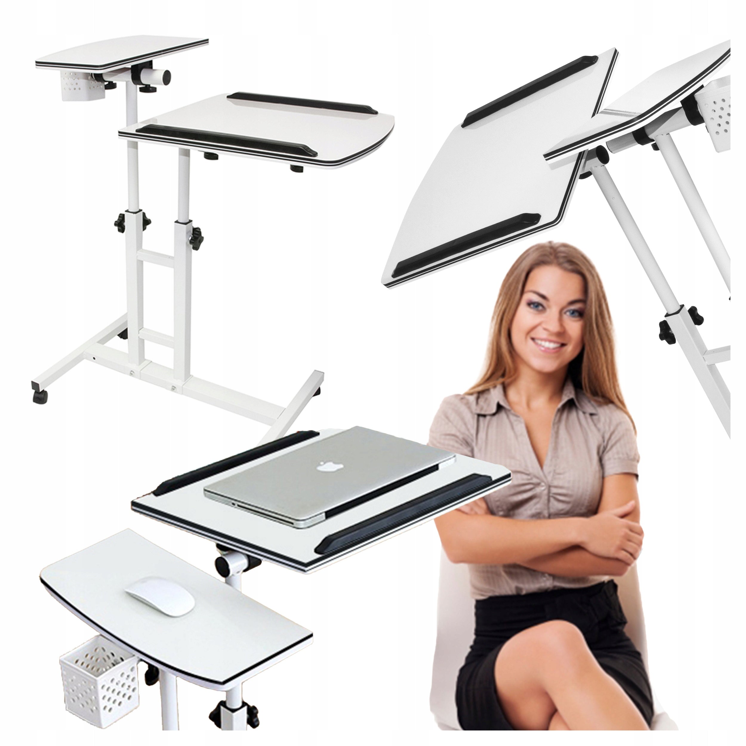 mega TABLE STAND TROLLEY PROJECTOR STAND PROJECTOR ON 4 WHEELS 2 COUNTERTOPS Packaging status original