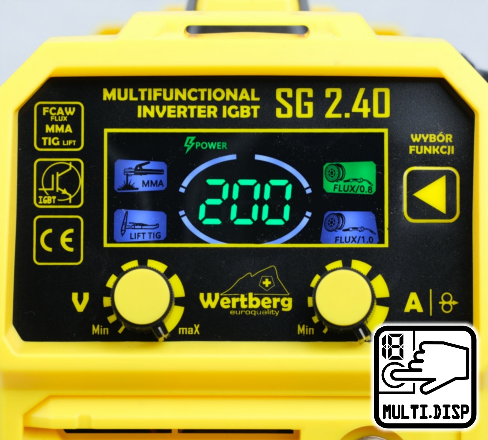 migomat semi-automatic wire FLUX MMA inverter welding machine TIG 200A IGBT LCD HOT Manufacturer code SG 2.40