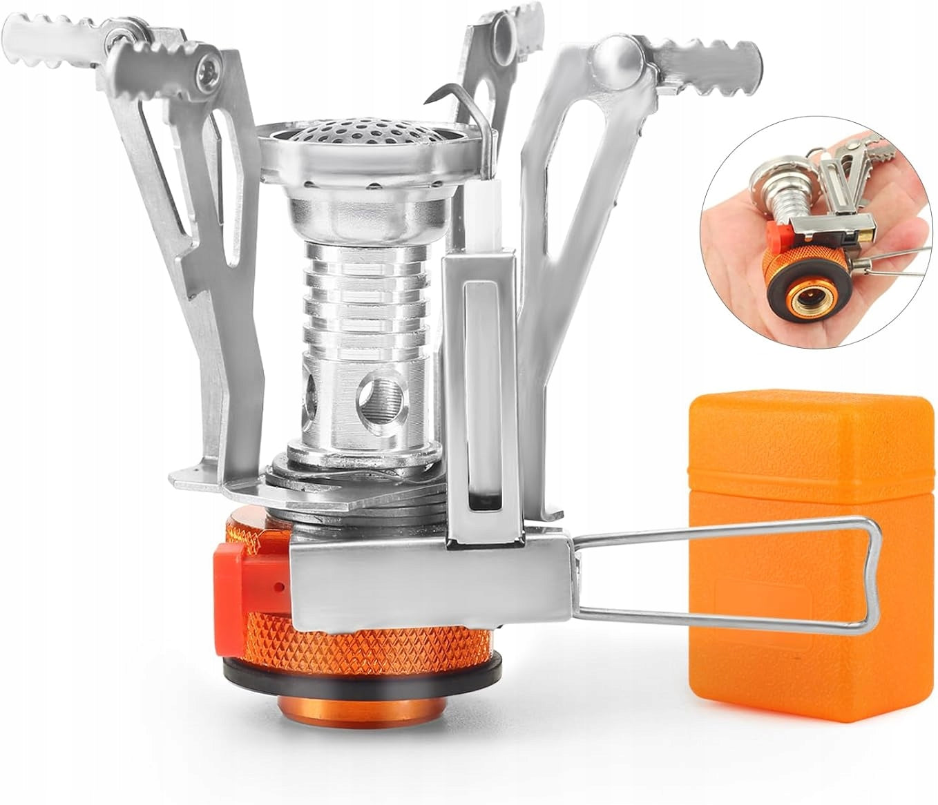 mini gas tourist stove FOLDING GAS BURNER THREAD 7/16" PIEZO