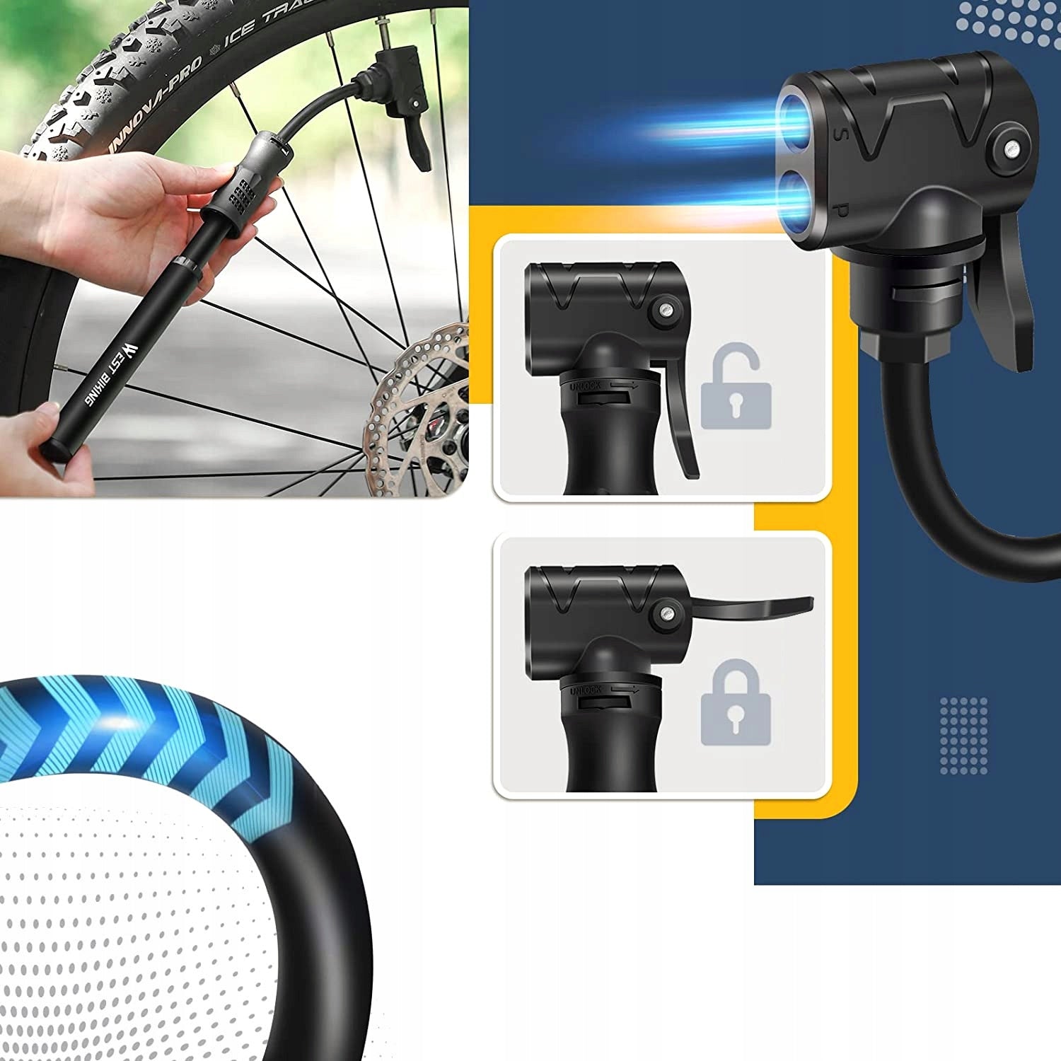 mini hand bicycle pump light with ball holder aluminium 100psi Dominant material aluminum