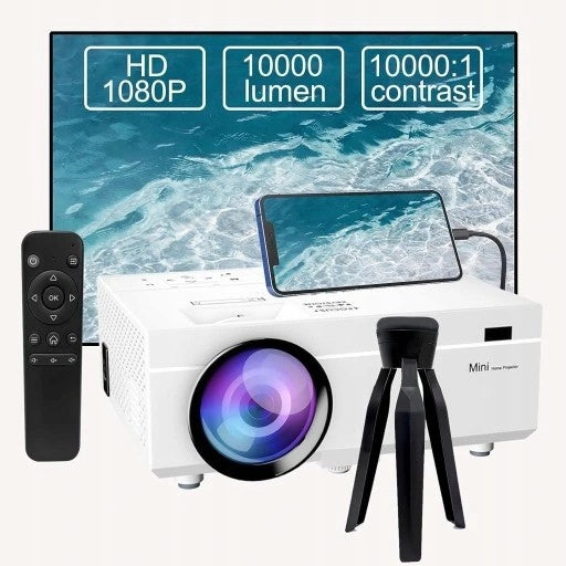 mini projector 10000 lumens, 1080P Full HD portable projector