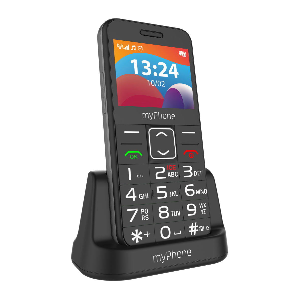 myPhone Halo 3 LTE Phone for senior + charging base SOS Flashlight Brand myPhone
