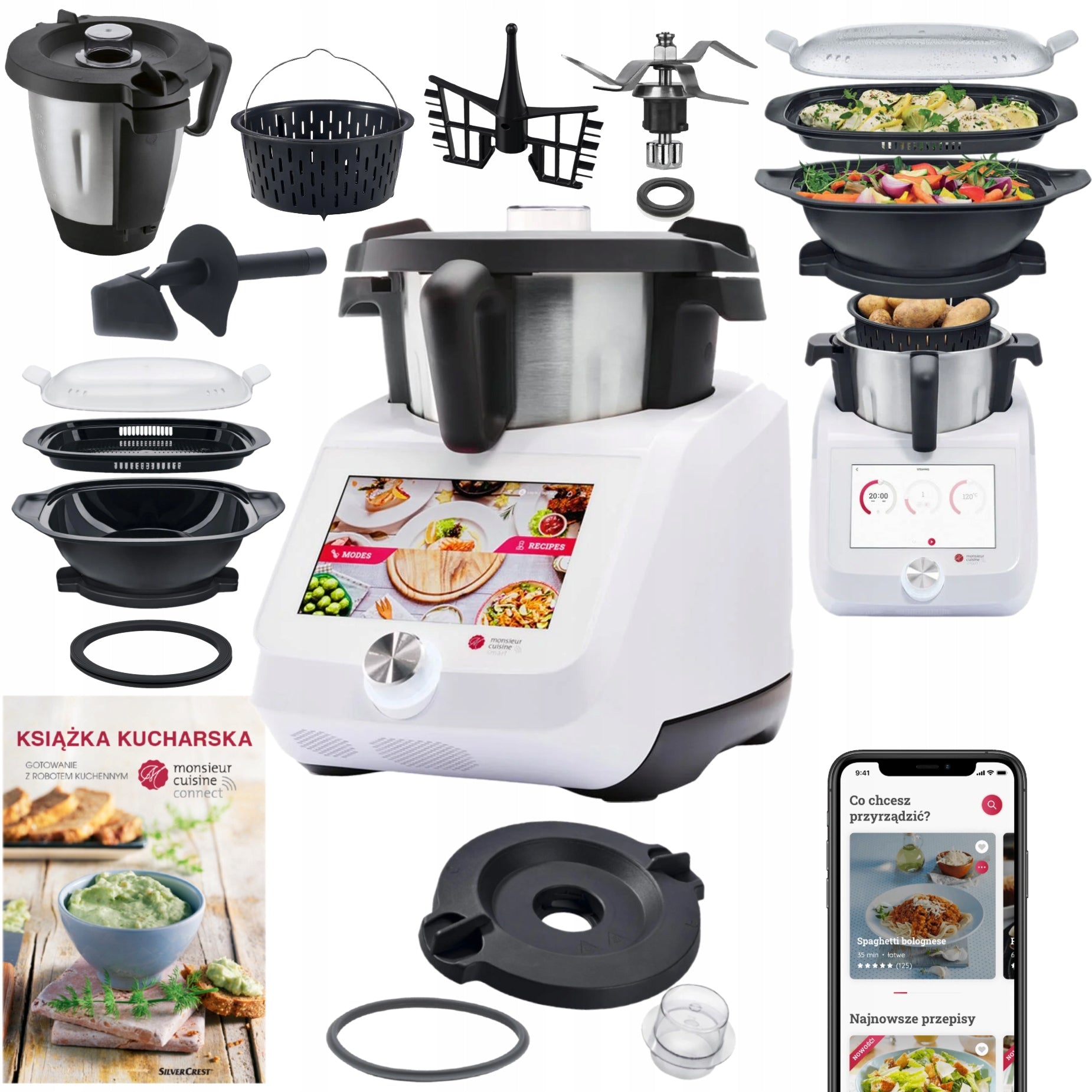 newest Food Processor Lidlomix 2025 Monsieur Cuisine Smart 8 inches white