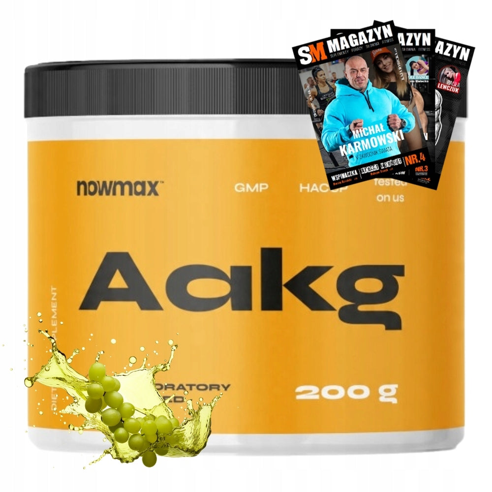 nowmax AAKG 200 g PRE-WORKOUT A-AKG STRENGTH 40 SERVINGS PUMP