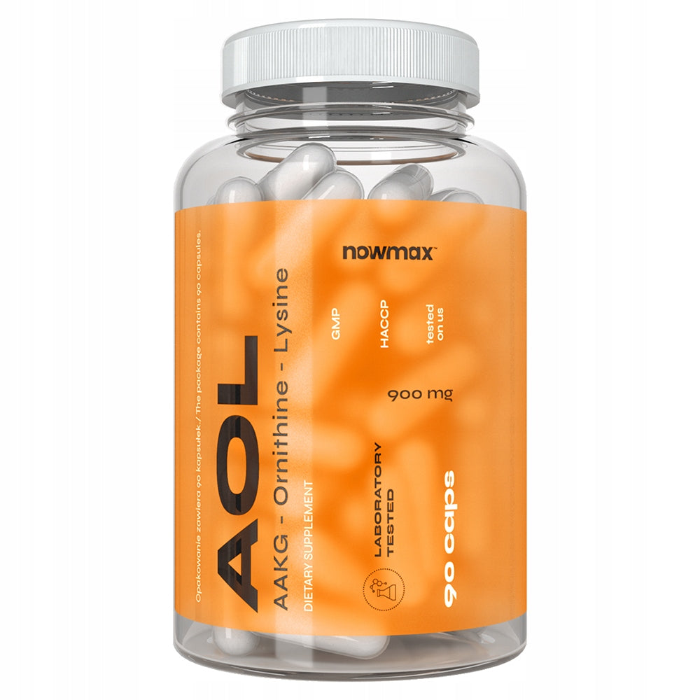 nowmax AOL 90caps AAKG LYSINE ORNITHINE AMINO ACIDS + nowmax Pill Box