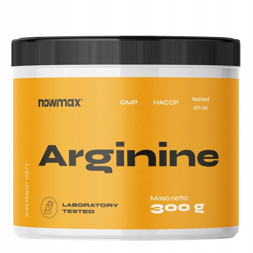 nowmax ARGININE 300 g ARGININE PRE-WORKOUT CONDITIONER MUSCLE STRENGTH INCREASE Expiration date at least six months from the date of purchase