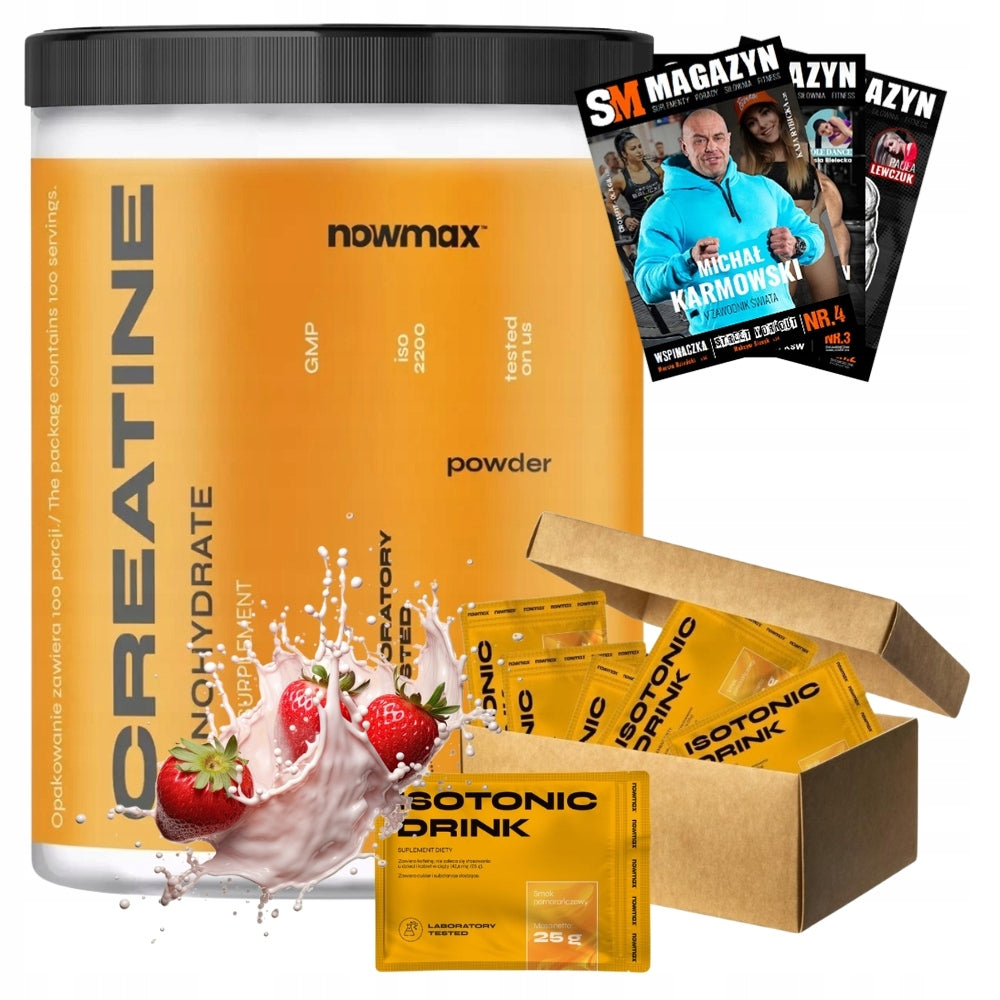 nowmax CREATINE MONOHYDRATE 500 g STRENGTH + 10x ISOTONIC
