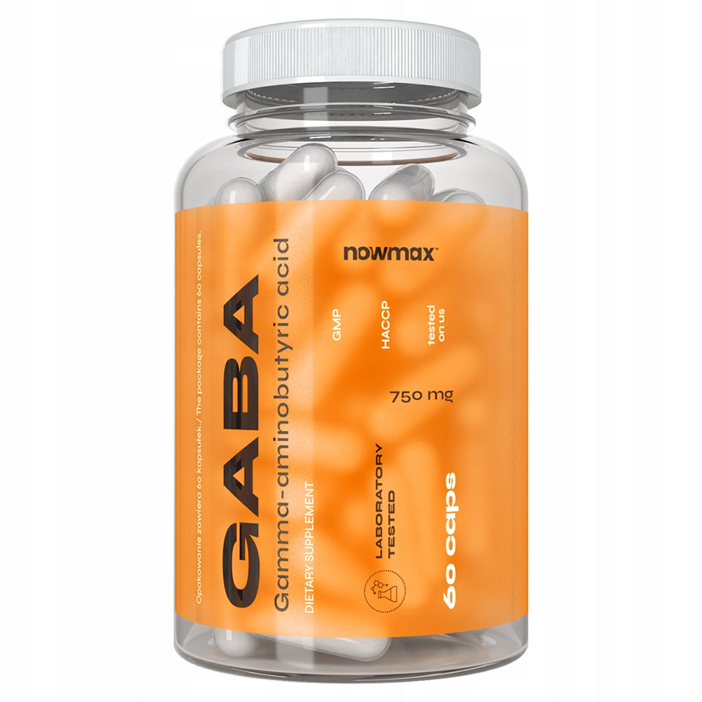 nowmax GABA 60 kaps 750mg FOR SLEEP STRESS INSOMNIA ANXIETY MEMORY Packaging status original
