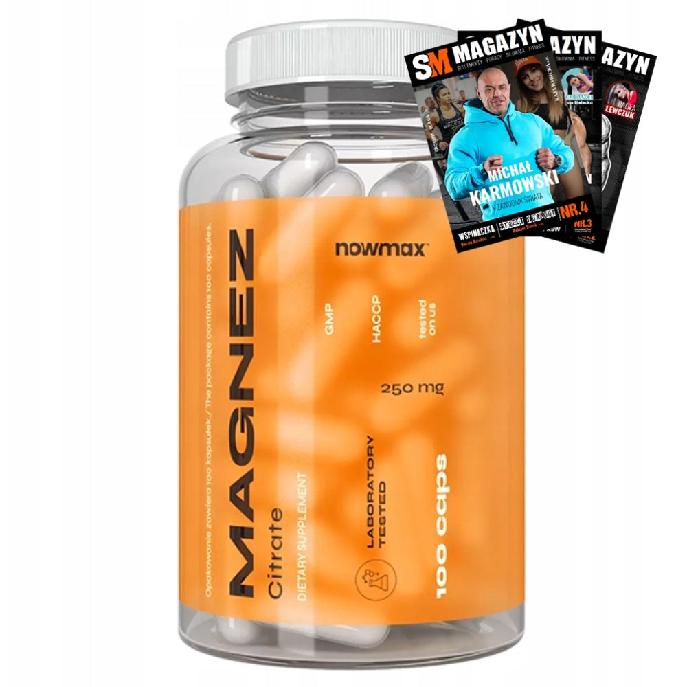 nowmax Mg + B6 MAGNESIUM VITAMINS IMMUNITY 100 kaps 1600Mg MUSCLE WORK STRESS